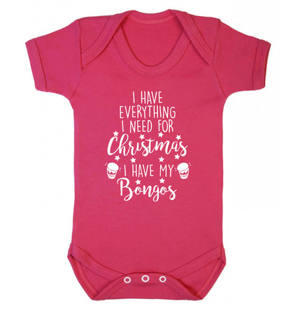 I have everything I need for Christmas I have my bongos! Baby Vest dark pink 18-24 months