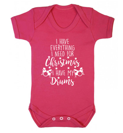 I have everything I need for Christmas I have my drums! Baby Vest dark pink 18-24 months