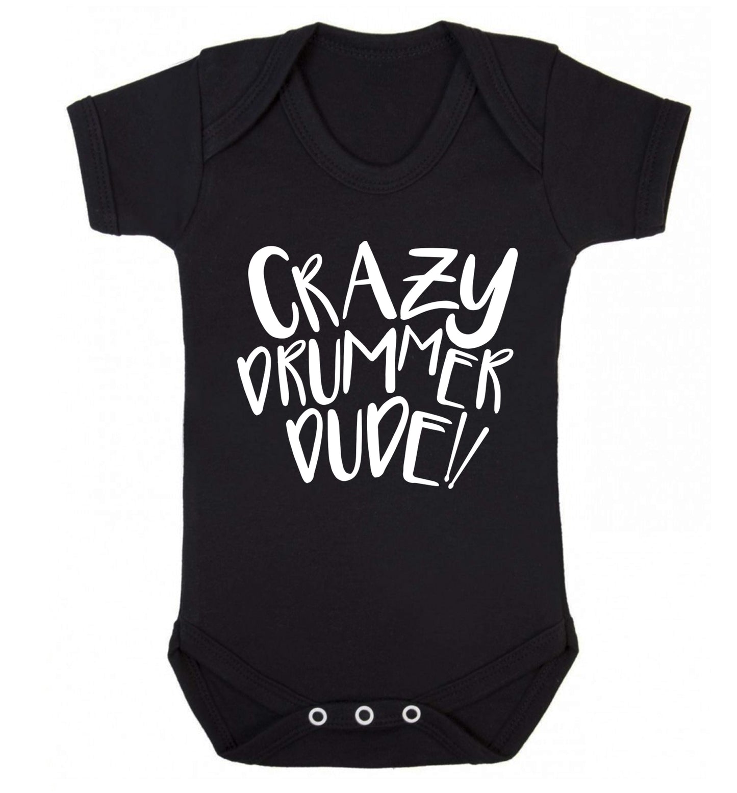 Crazy drummer dude Baby Vest black 18-24 months