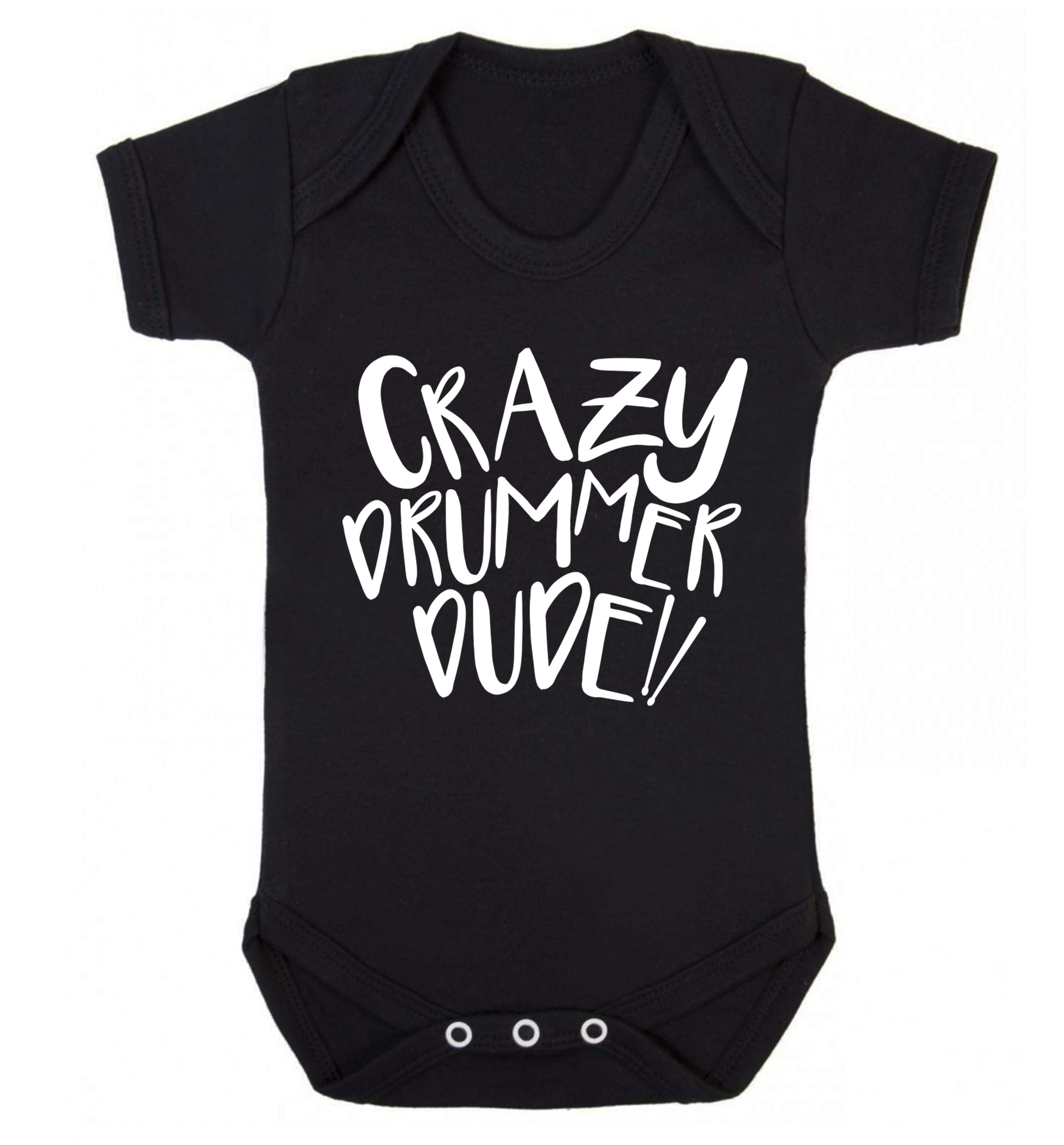Crazy drummer dude Baby Vest black 18-24 months