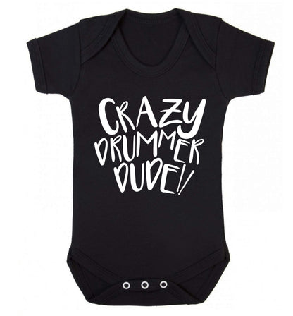 Crazy drummer dude Baby Vest black 18-24 months