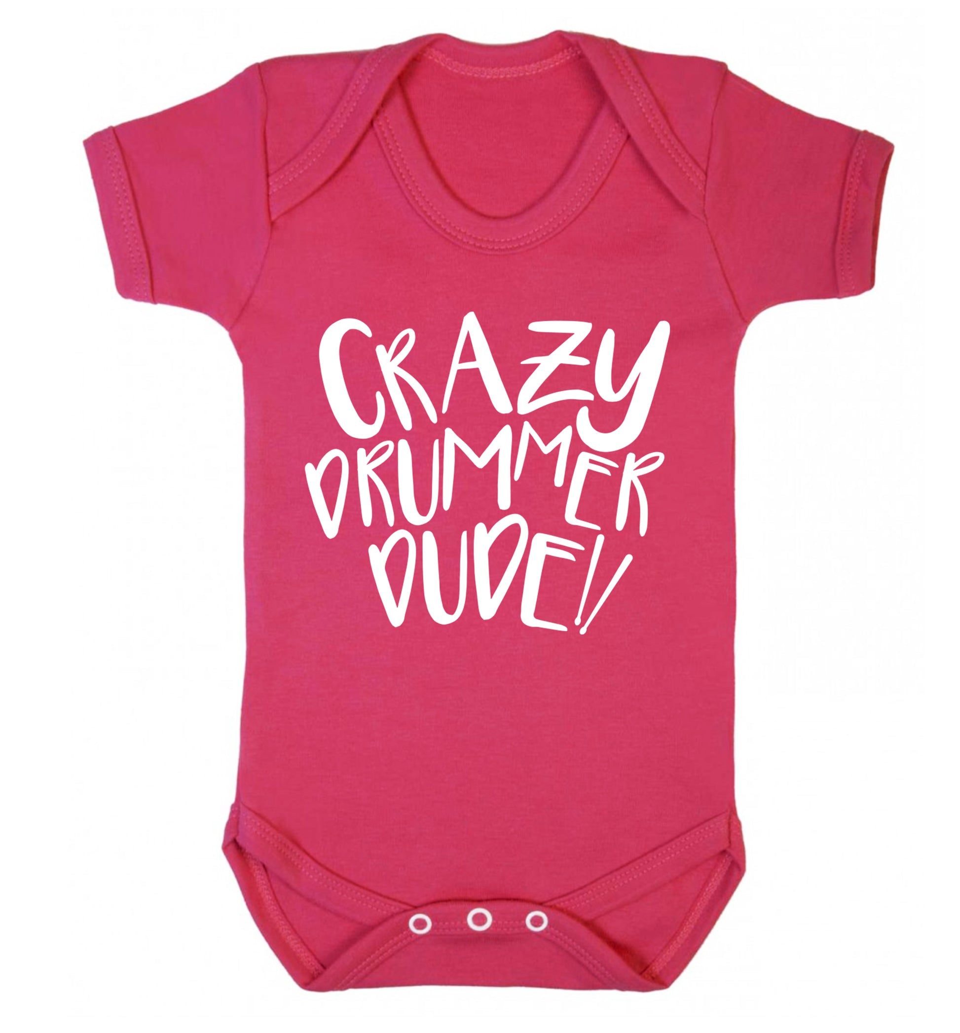 Crazy drummer dude Baby Vest dark pink 18-24 months