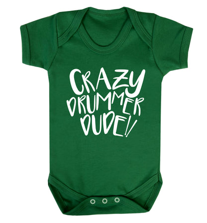 Crazy drummer dude Baby Vest green 18-24 months