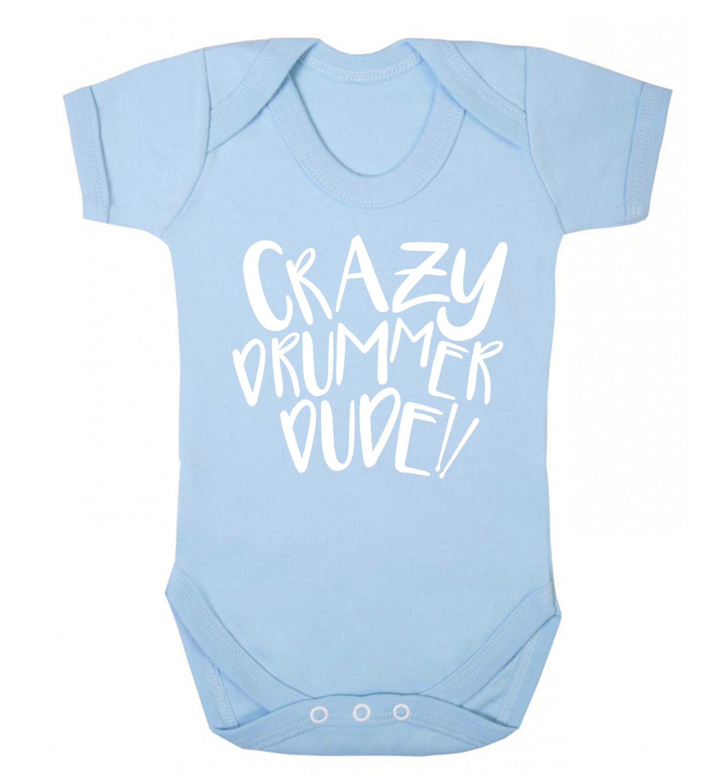Crazy drummer dude Baby Vest pale blue 18-24 months