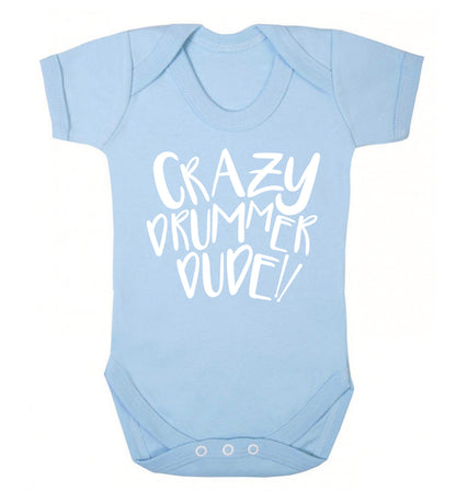 Crazy drummer dude Baby Vest pale blue 18-24 months