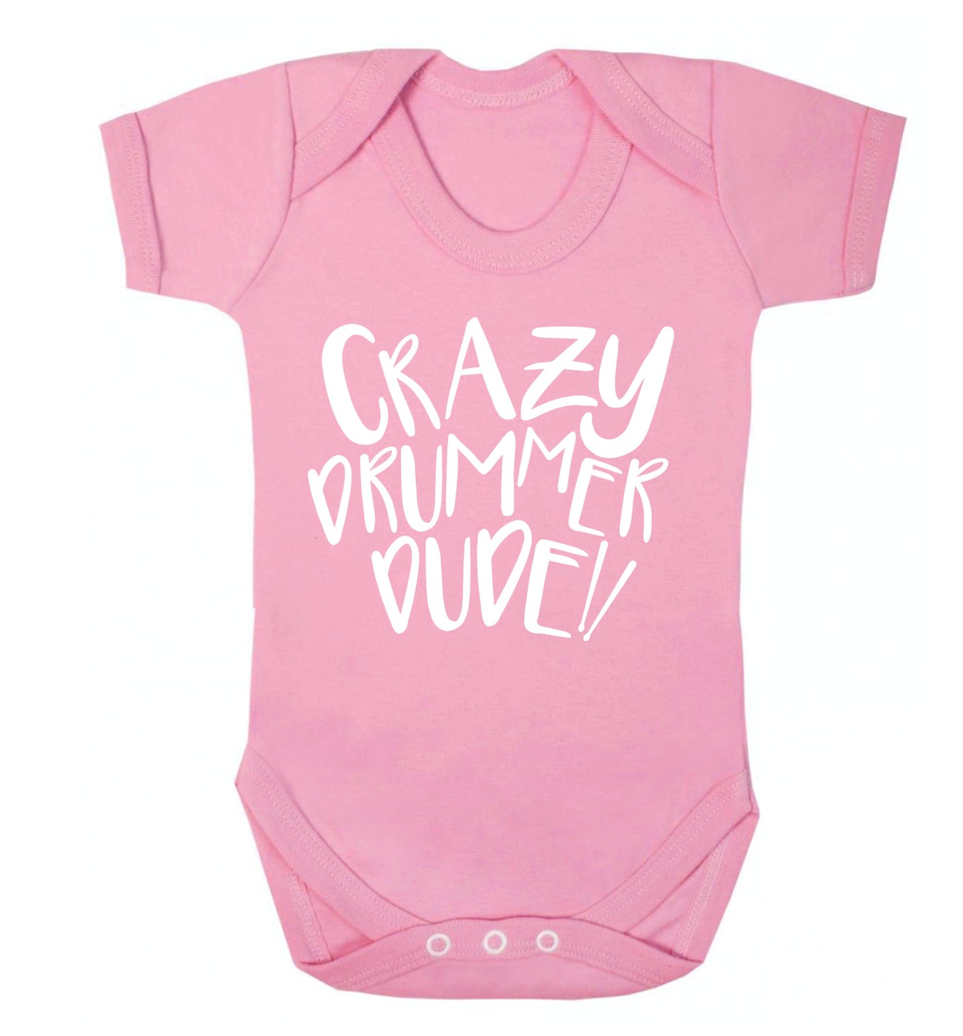 Crazy drummer dude Baby Vest pale pink 18-24 months