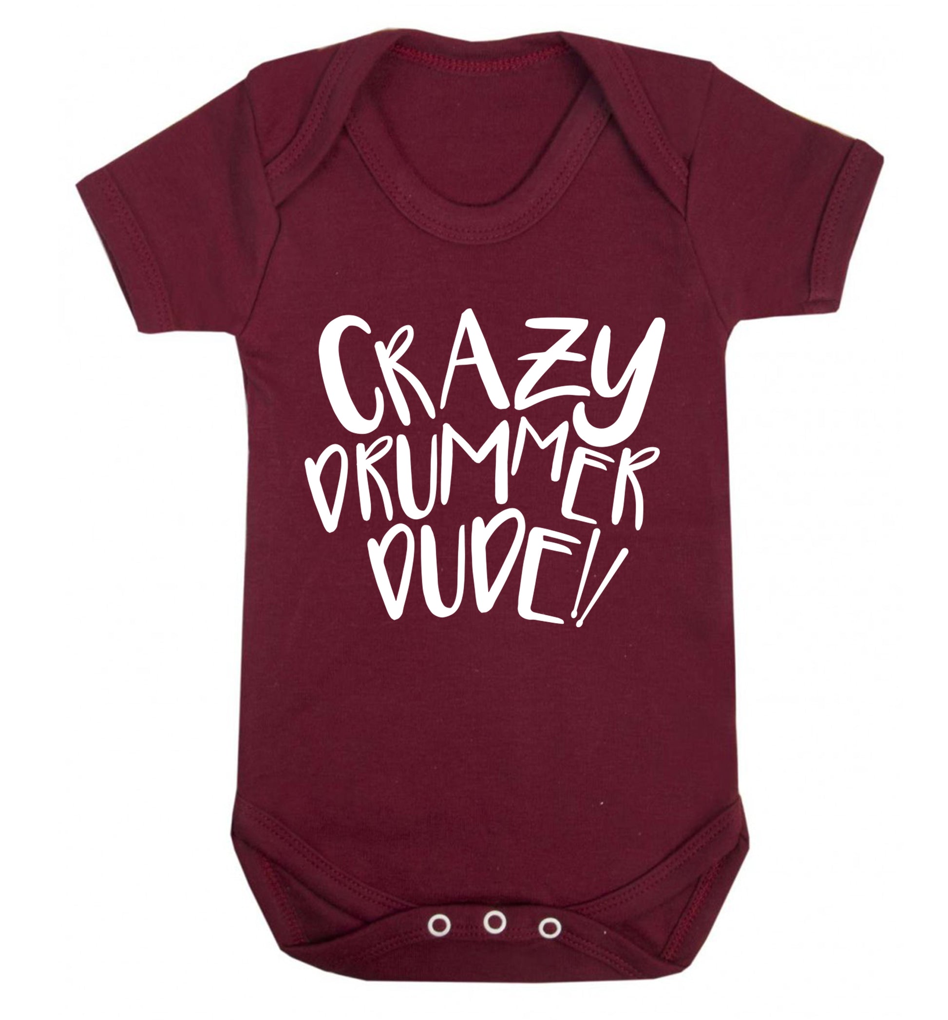 Crazy drummer dude Baby Vest maroon 18-24 months
