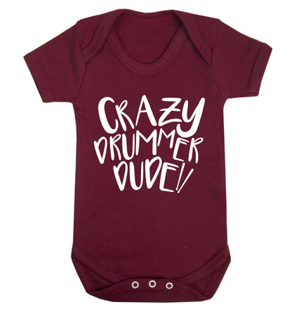 Crazy drummer dude Baby Vest maroon 18-24 months