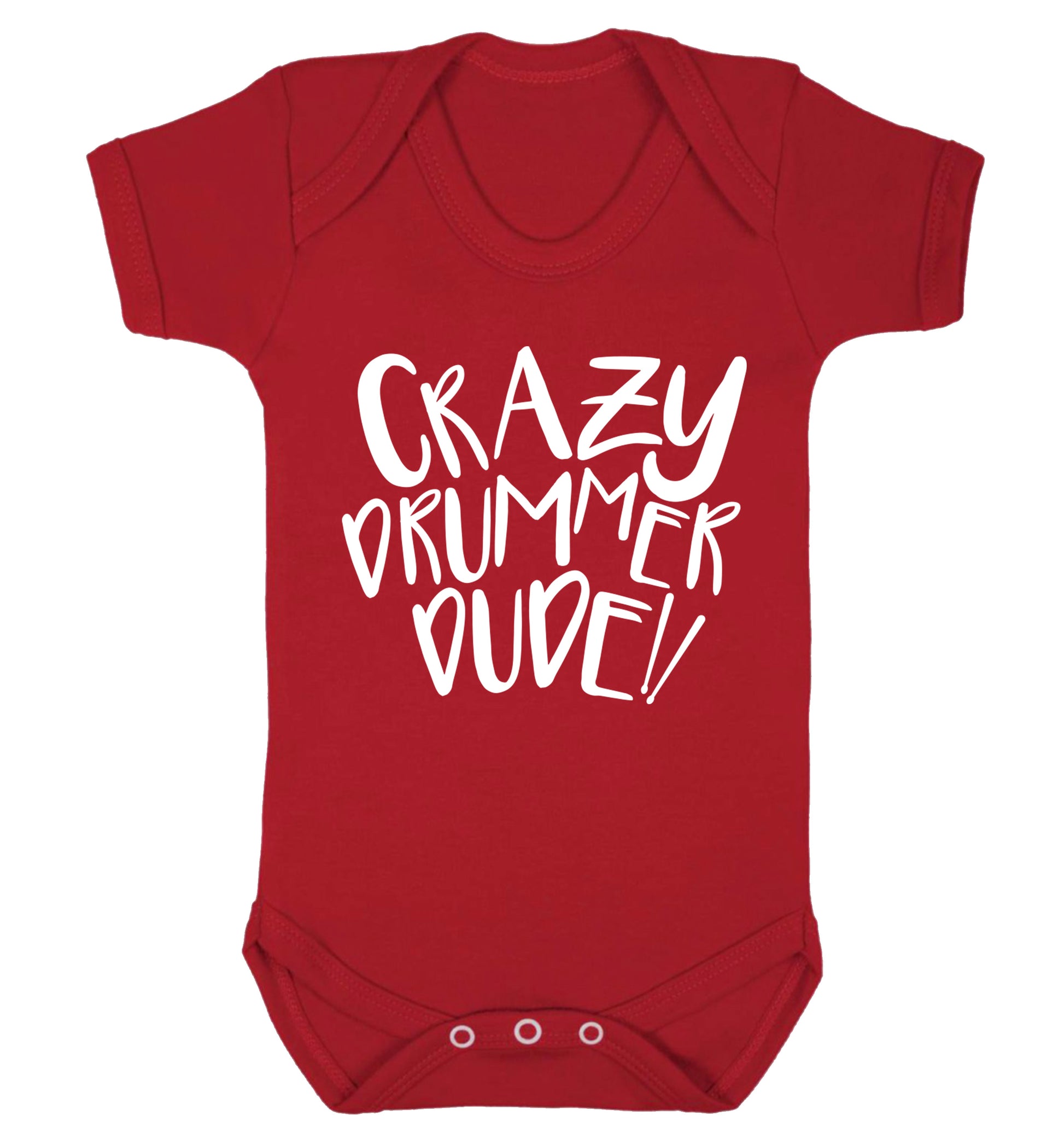 Crazy drummer dude Baby Vest red 18-24 months