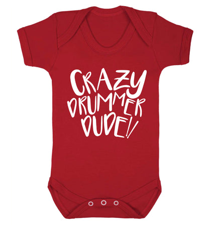 Crazy drummer dude Baby Vest red 18-24 months