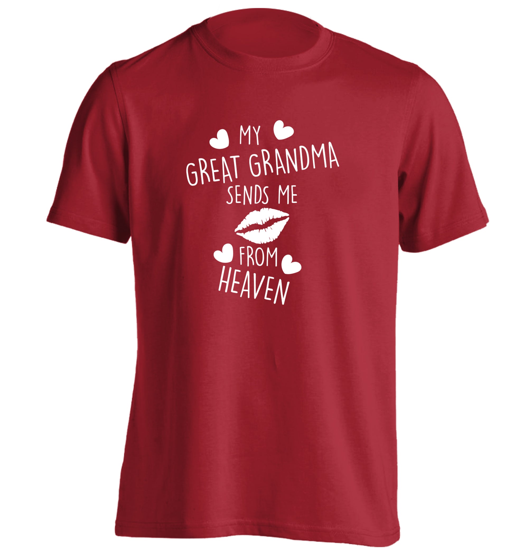 My great grandma sends me kisses from heaven adults unisex red Tshirt 2XL