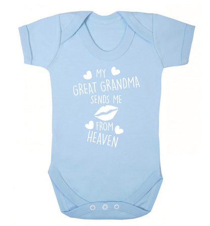 My great grandma sends me kisses from heaven Baby Vest pale blue 18-24 months