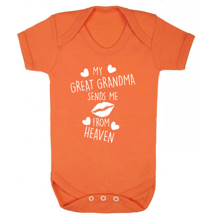 My great grandma sends me kisses from heaven Baby Vest orange 18-24 months