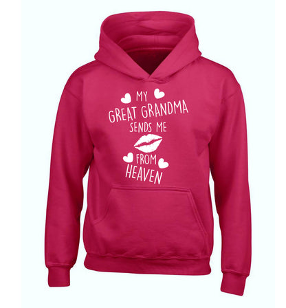 My great grandma sends me kisses from heaven children's pink hoodie 12-14 Years