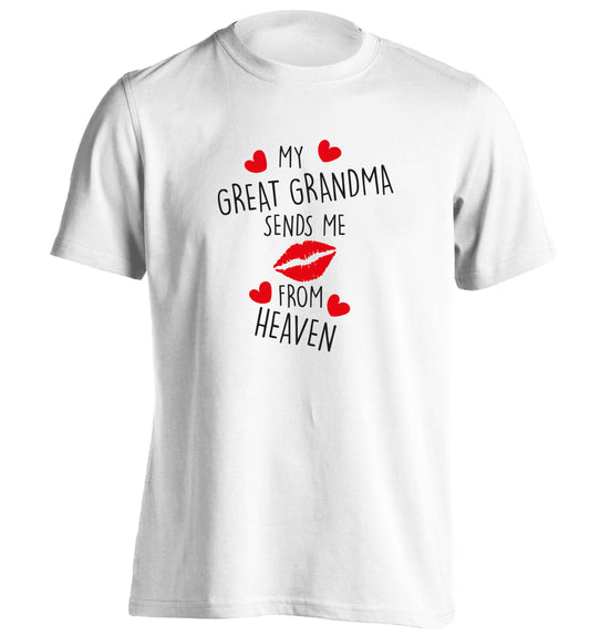 My great grandma sends me kisses from heaven adults unisex white Tshirt 2XL