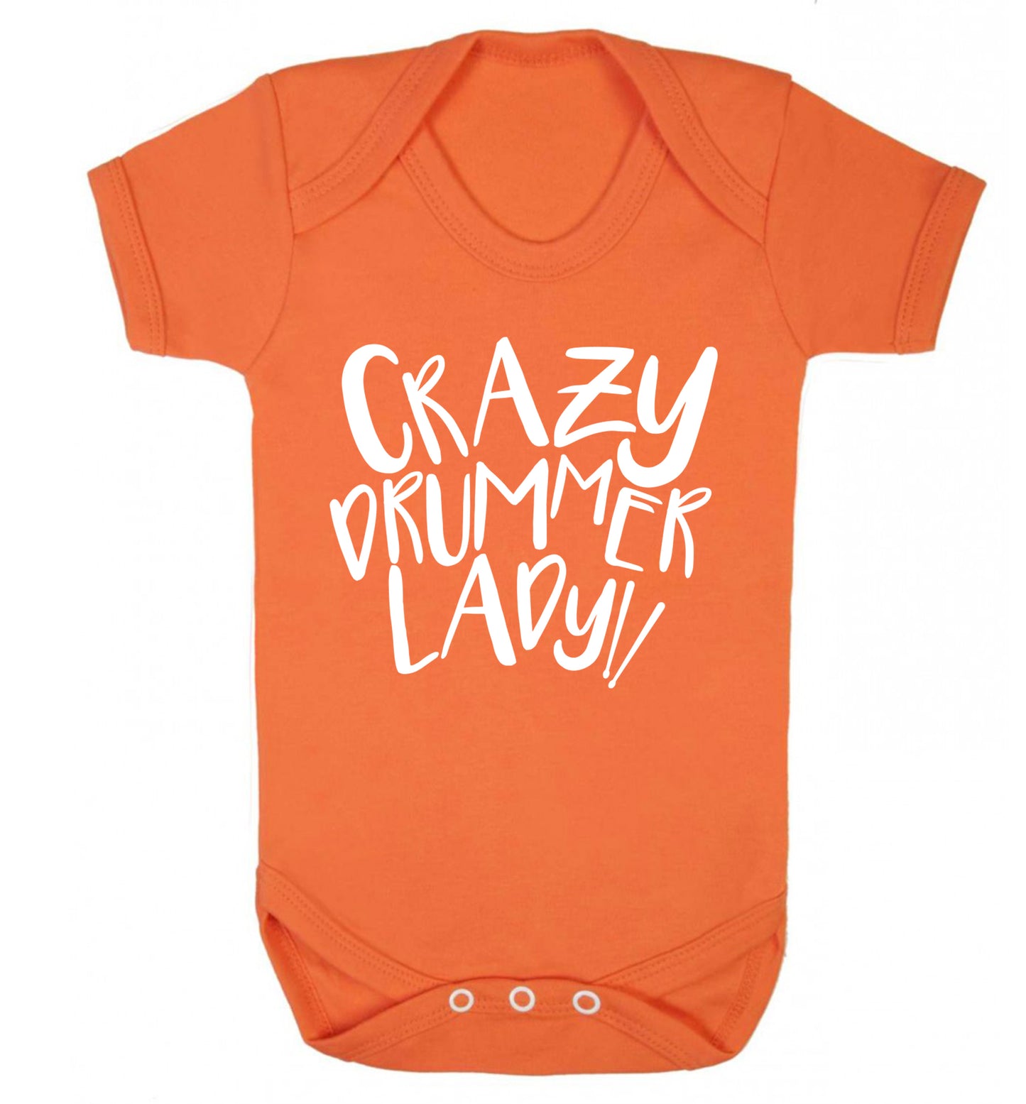 Crazy drummer lady Baby Vest orange 18-24 months