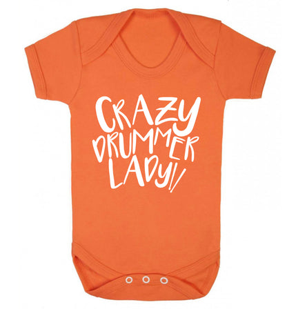 Crazy drummer lady Baby Vest orange 18-24 months