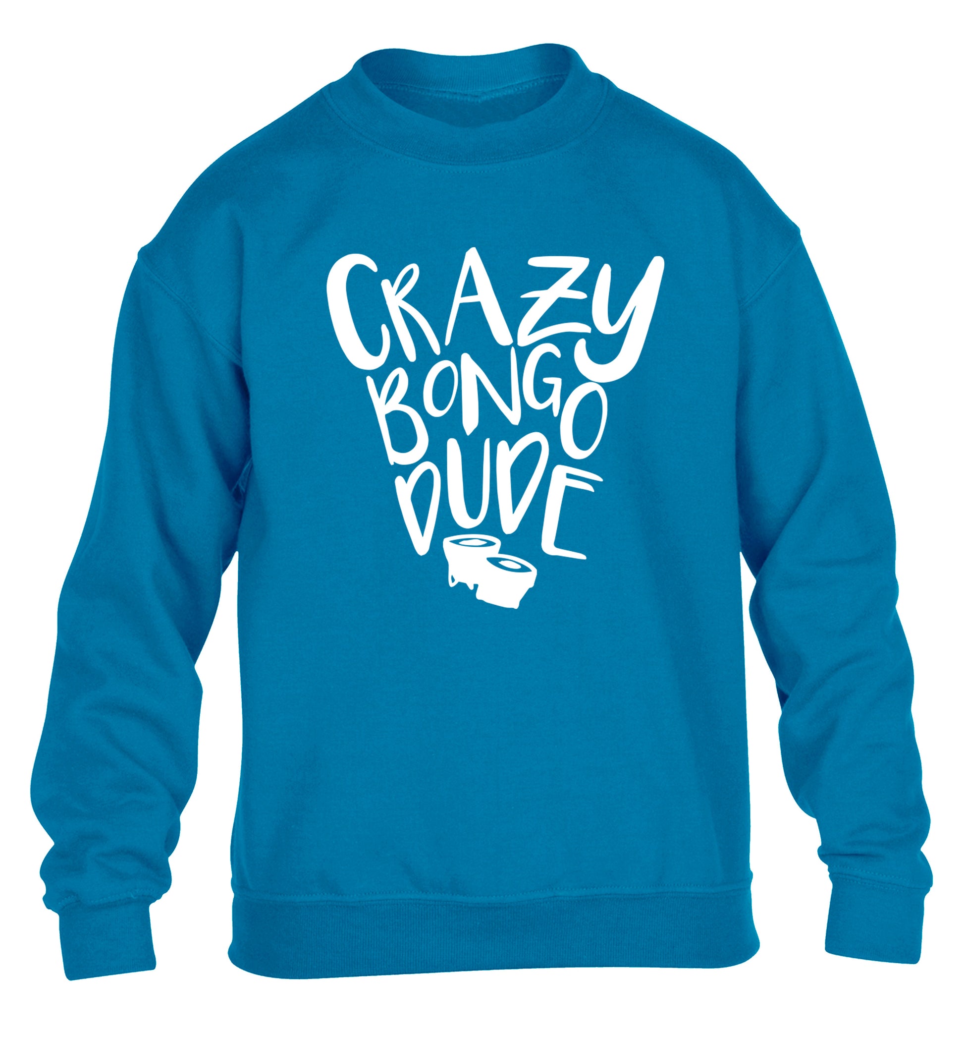 Crazy bongo dude children's blue sweater 12-14 Years