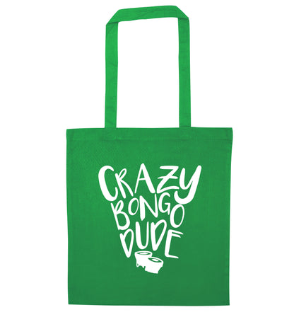 Crazy bongo dude green tote bag
