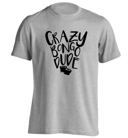Crazy bongo dude adults unisex grey Tshirt 2XL