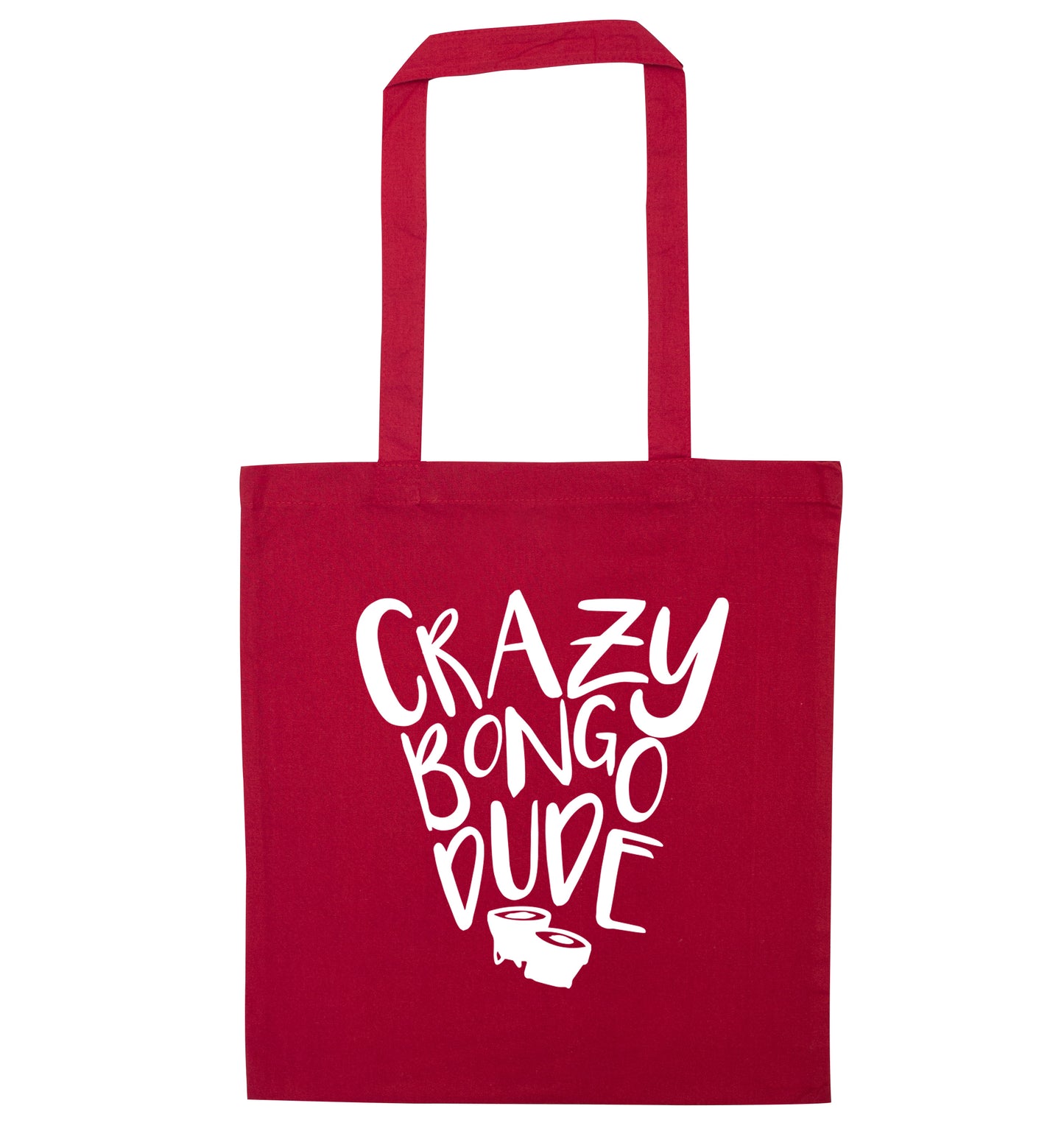 Crazy bongo dude red tote bag