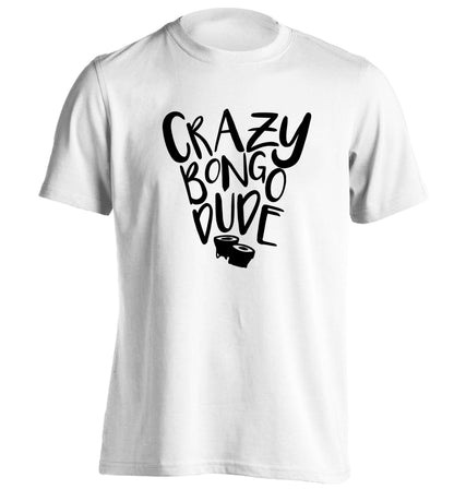 Crazy bongo dude adults unisex white Tshirt 2XL