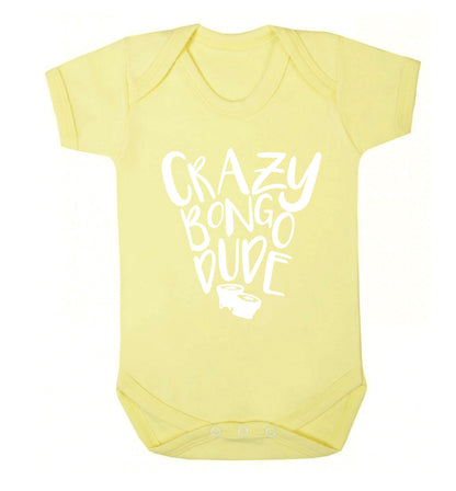 Crazy bongo dude Baby Vest pale yellow 18-24 months