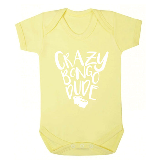 Crazy bongo dude Baby Vest pale yellow 18-24 months