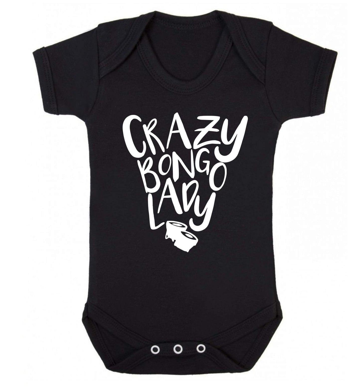Crazy bongo lady Baby Vest black 18-24 months