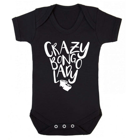 Crazy bongo lady Baby Vest black 18-24 months