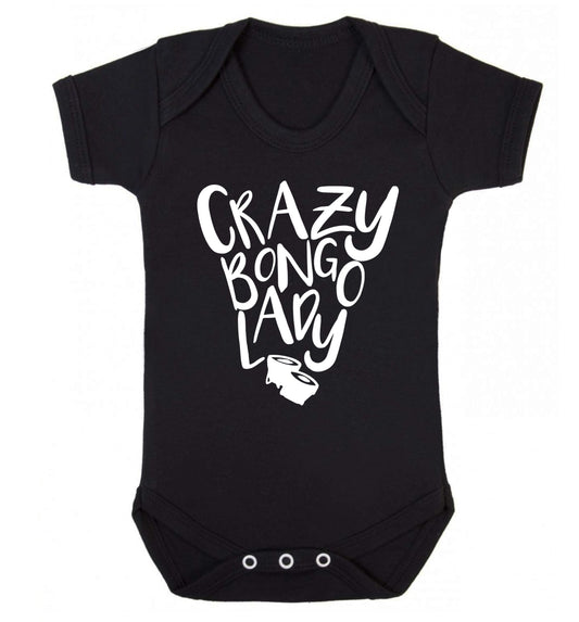 Crazy bongo lady Baby Vest black 18-24 months