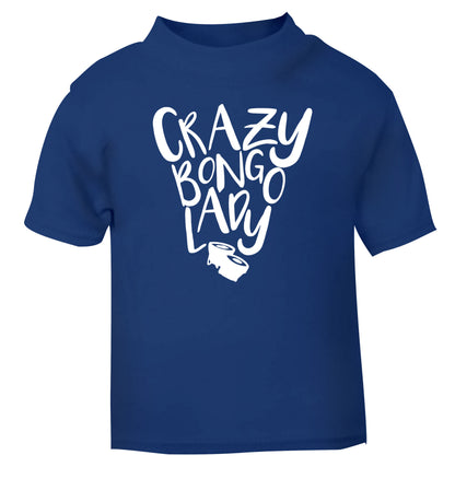 Crazy bongo lady blue Baby Toddler Tshirt 2 Years