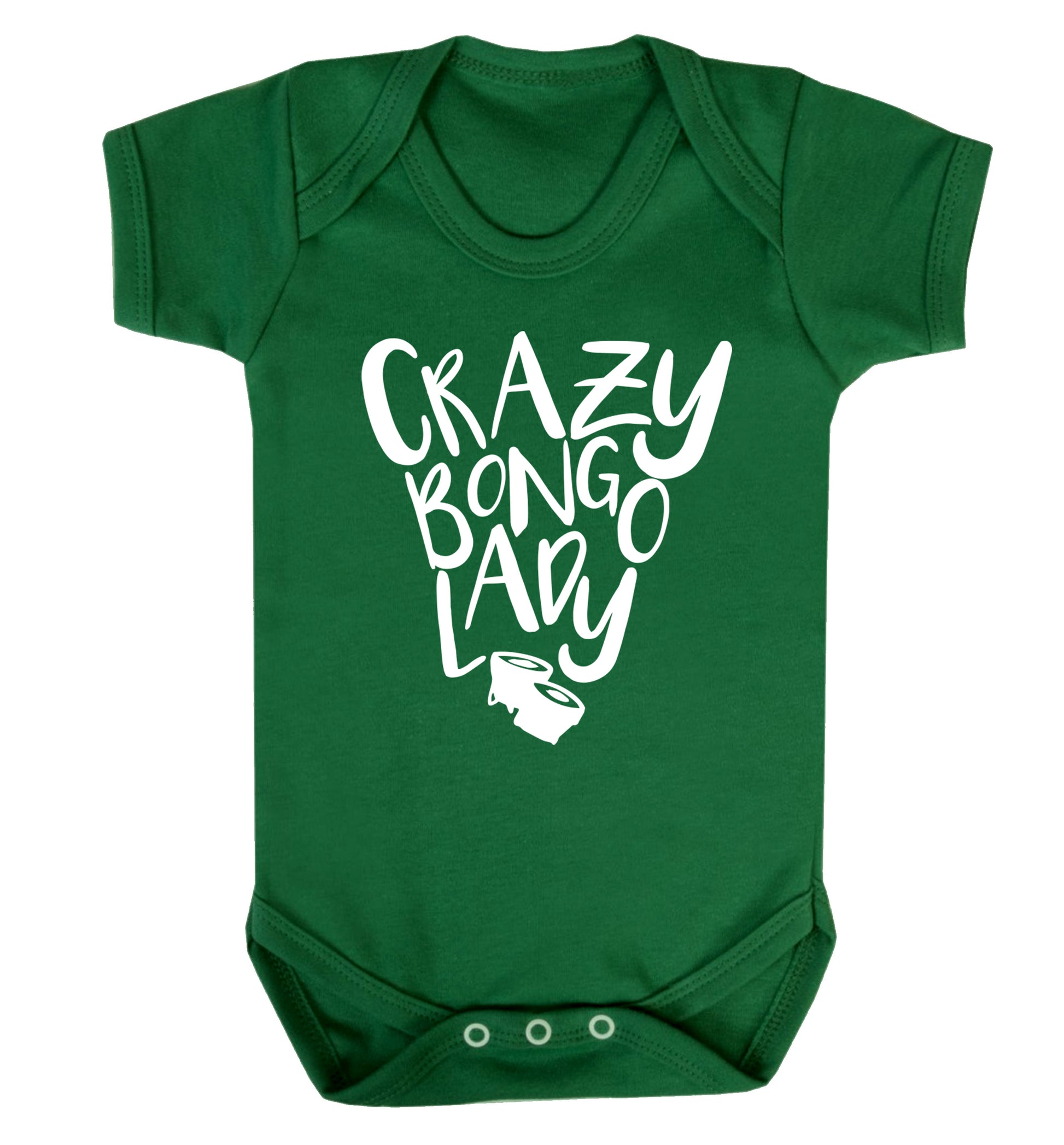 Crazy bongo lady Baby Vest green 18-24 months