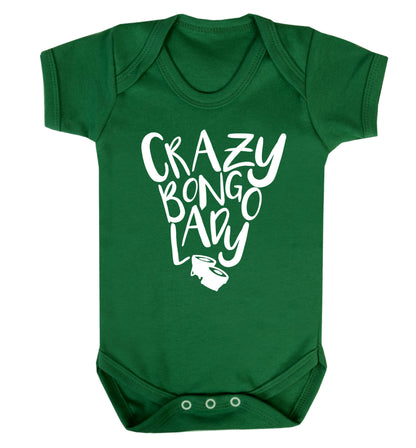 Crazy bongo lady Baby Vest green 18-24 months