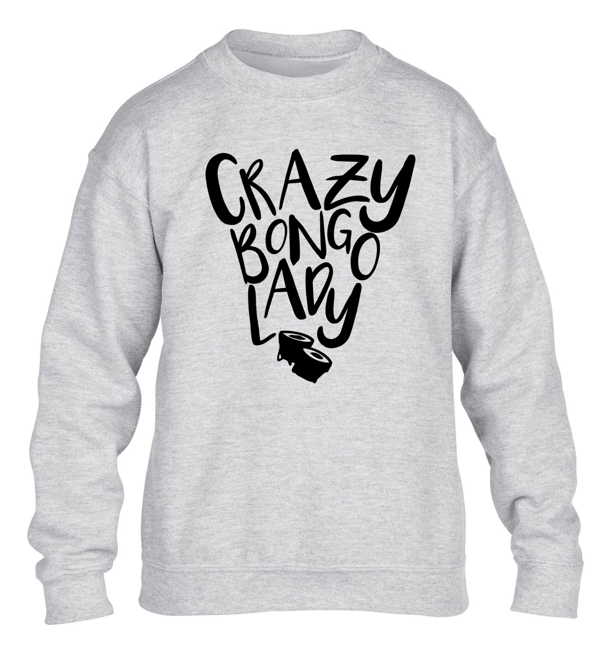 Crazy bongo lady children's grey sweater 12-14 Years