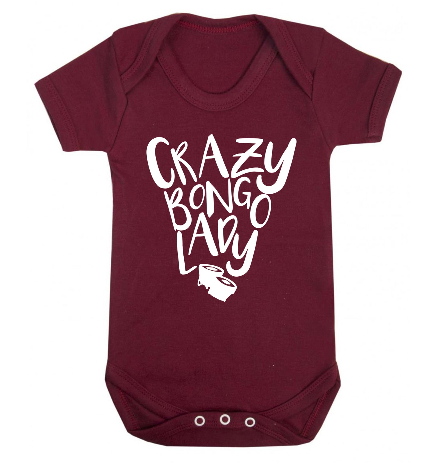 Crazy bongo lady Baby Vest maroon 18-24 months