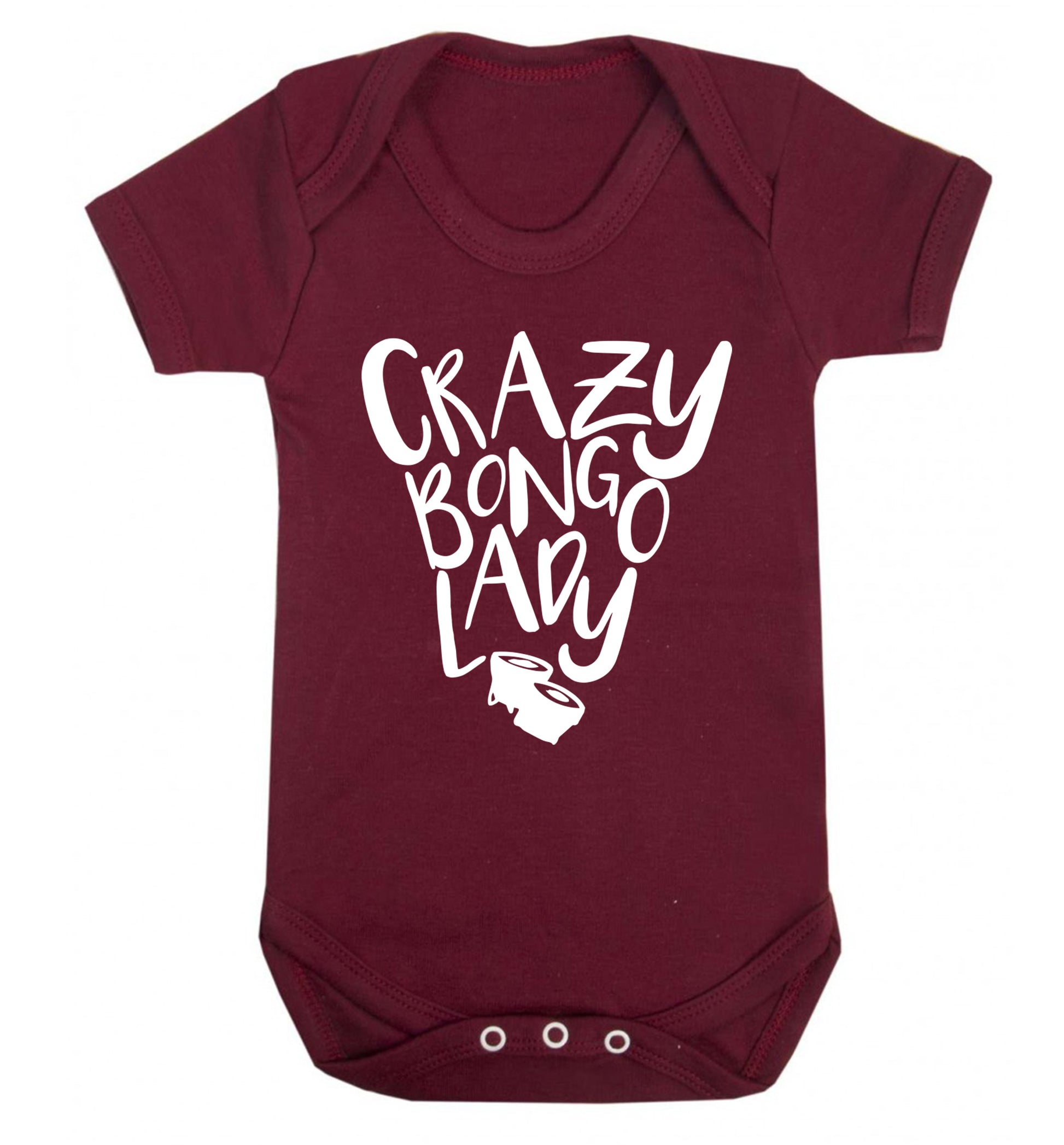 Crazy bongo lady Baby Vest maroon 18-24 months