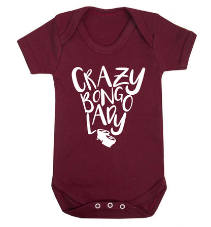 Crazy bongo lady Baby Vest maroon 18-24 months