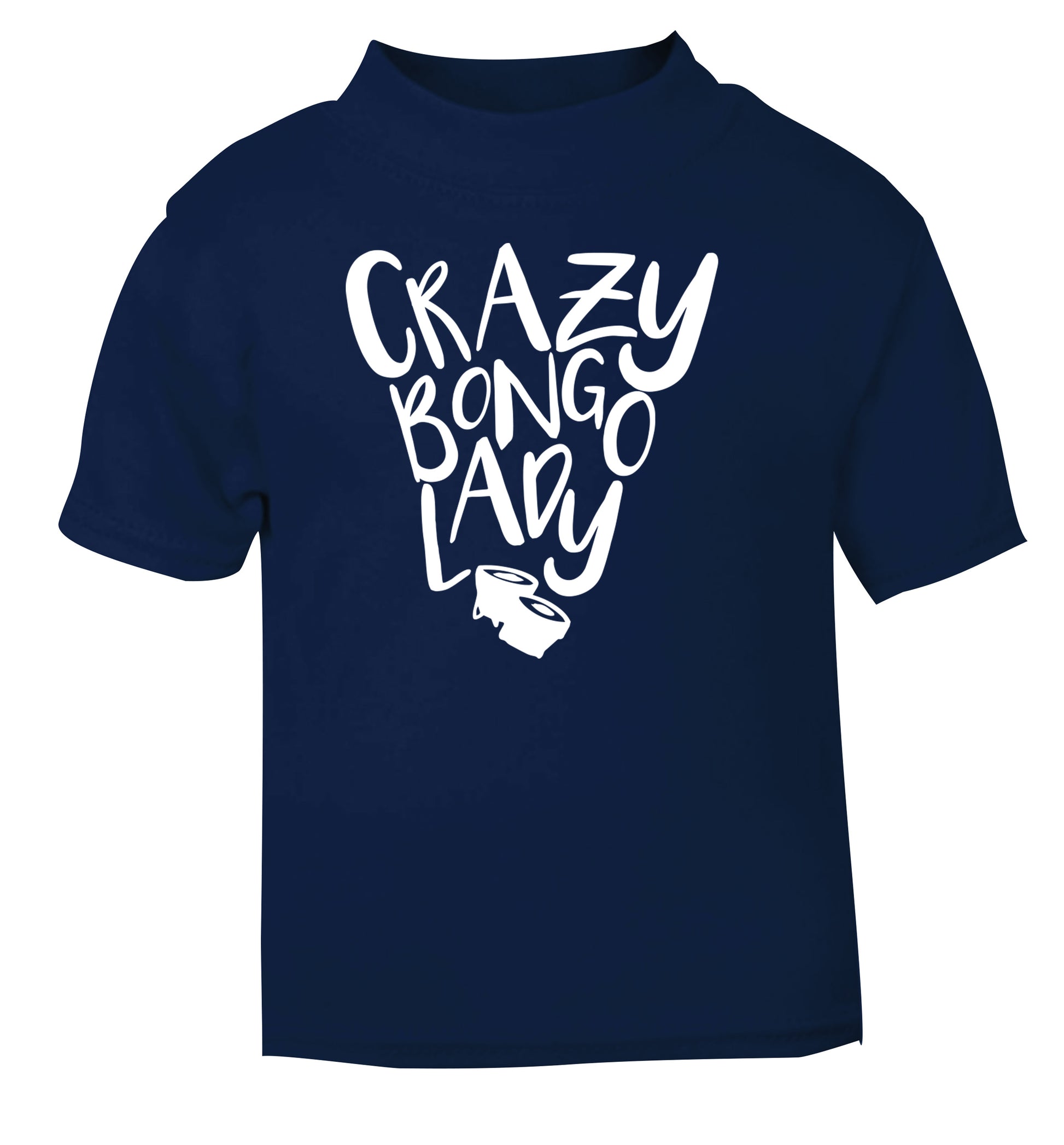 Crazy bongo lady navy Baby Toddler Tshirt 2 Years