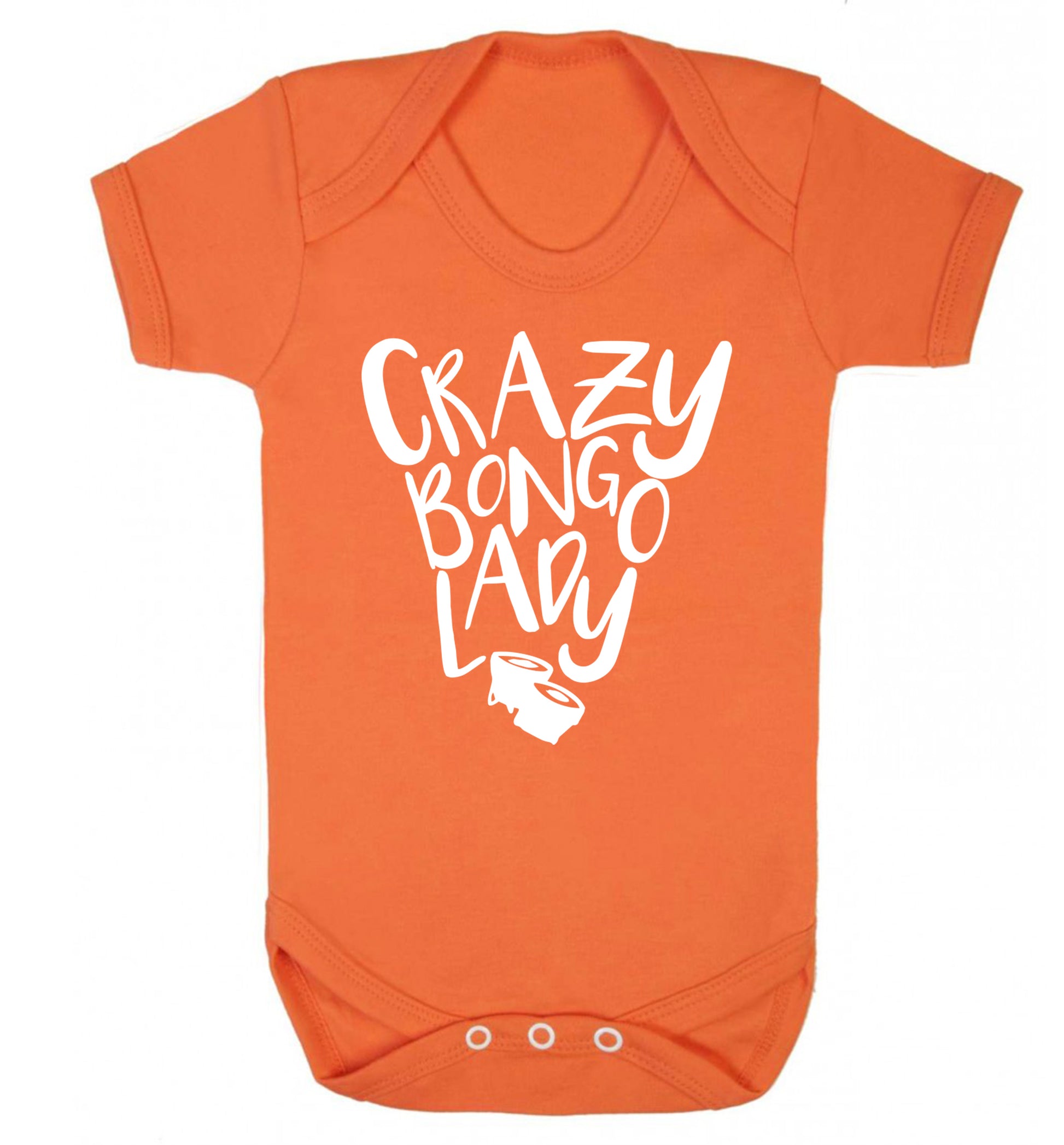 Crazy bongo lady Baby Vest orange 18-24 months
