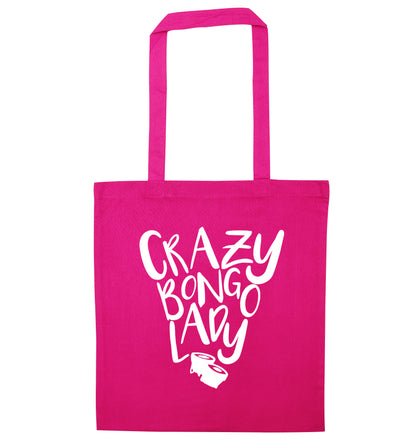 Crazy bongo lady pink tote bag