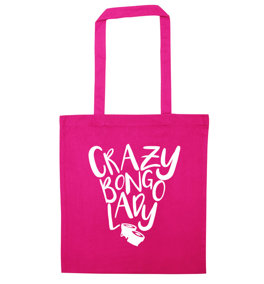 Crazy bongo lady pink tote bag