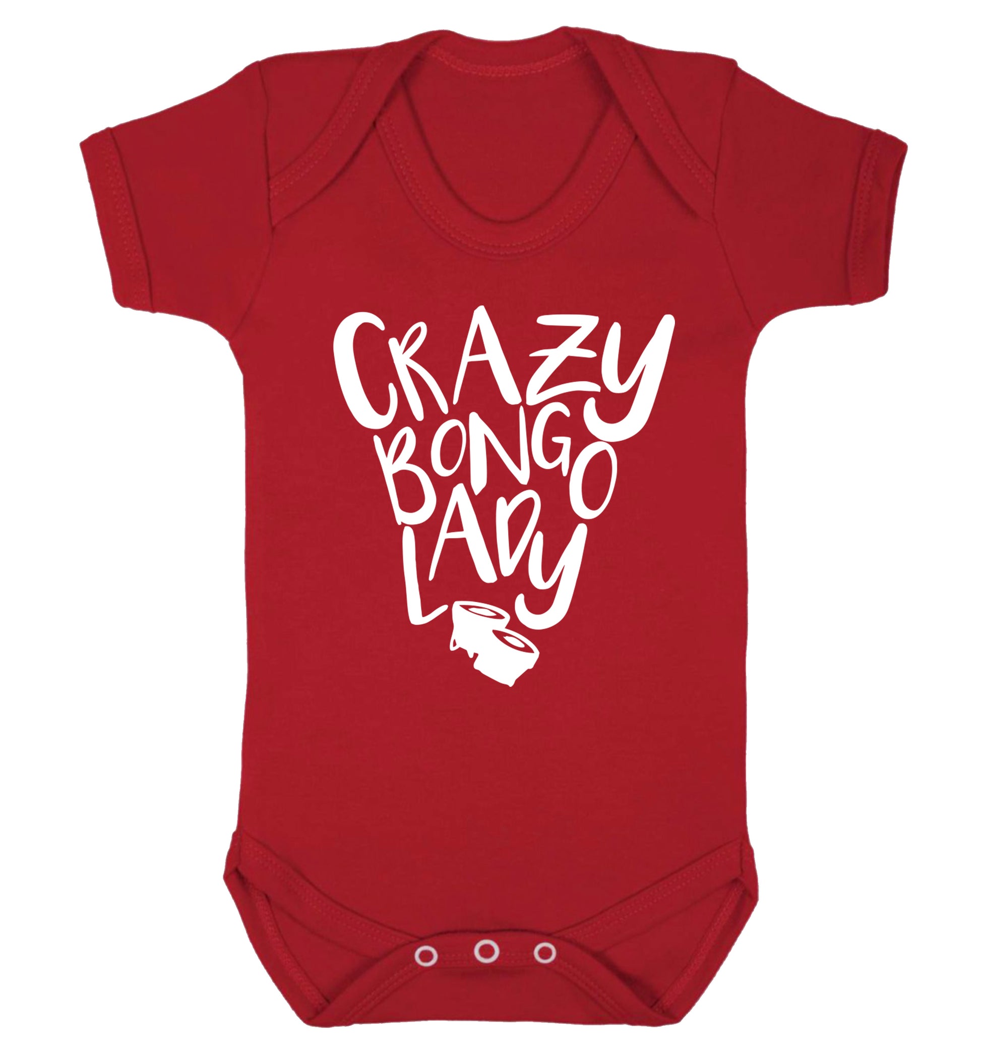 Crazy bongo lady Baby Vest red 18-24 months