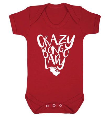 Crazy bongo lady Baby Vest red 18-24 months