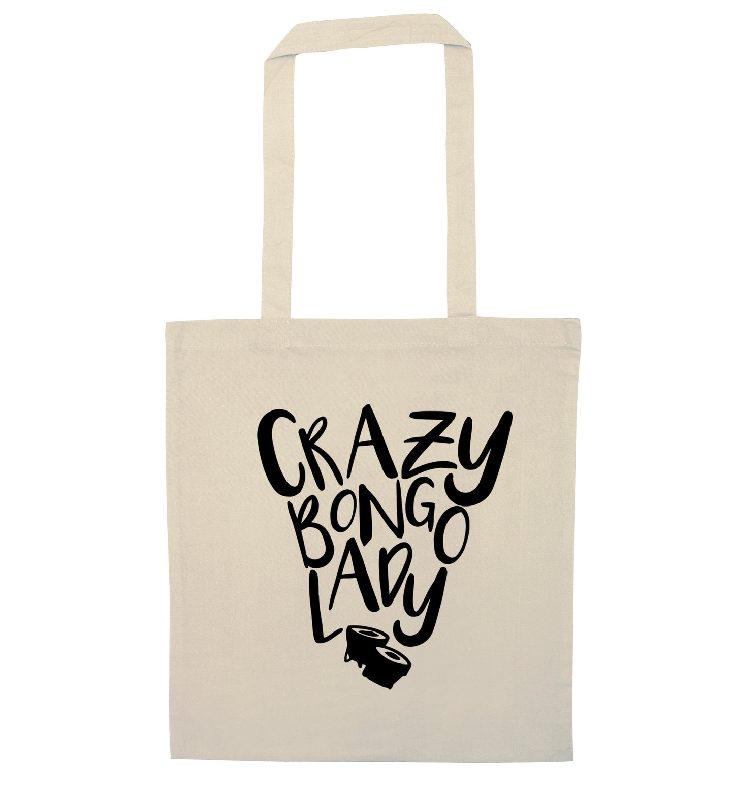 Crazy bongo lady natural tote bag