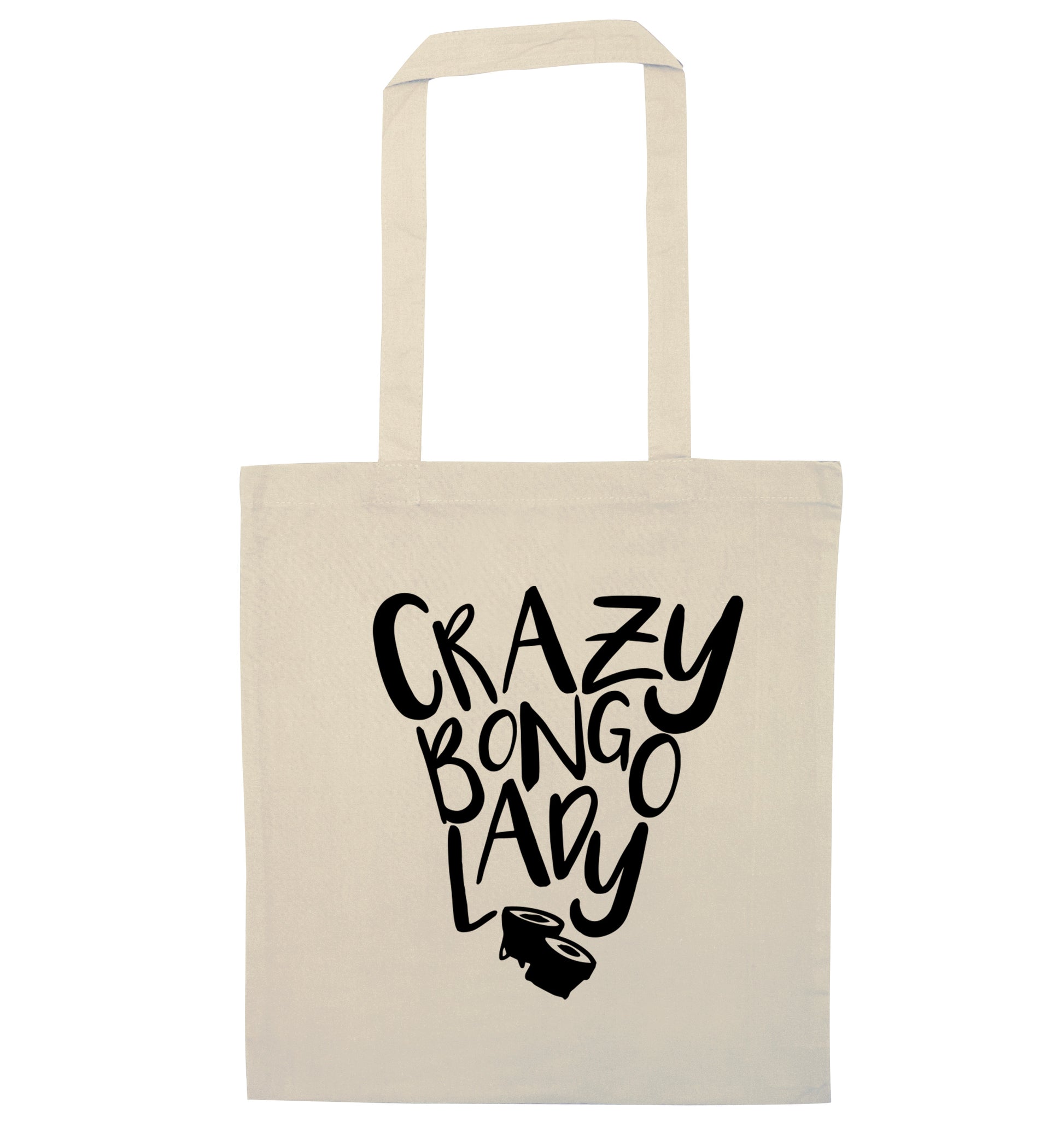 Crazy bongo lady natural tote bag