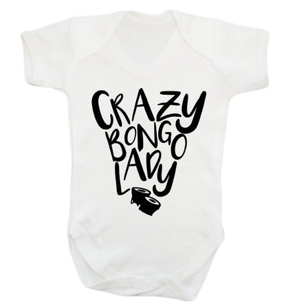 Crazy bongo lady Baby Vest white 18-24 months