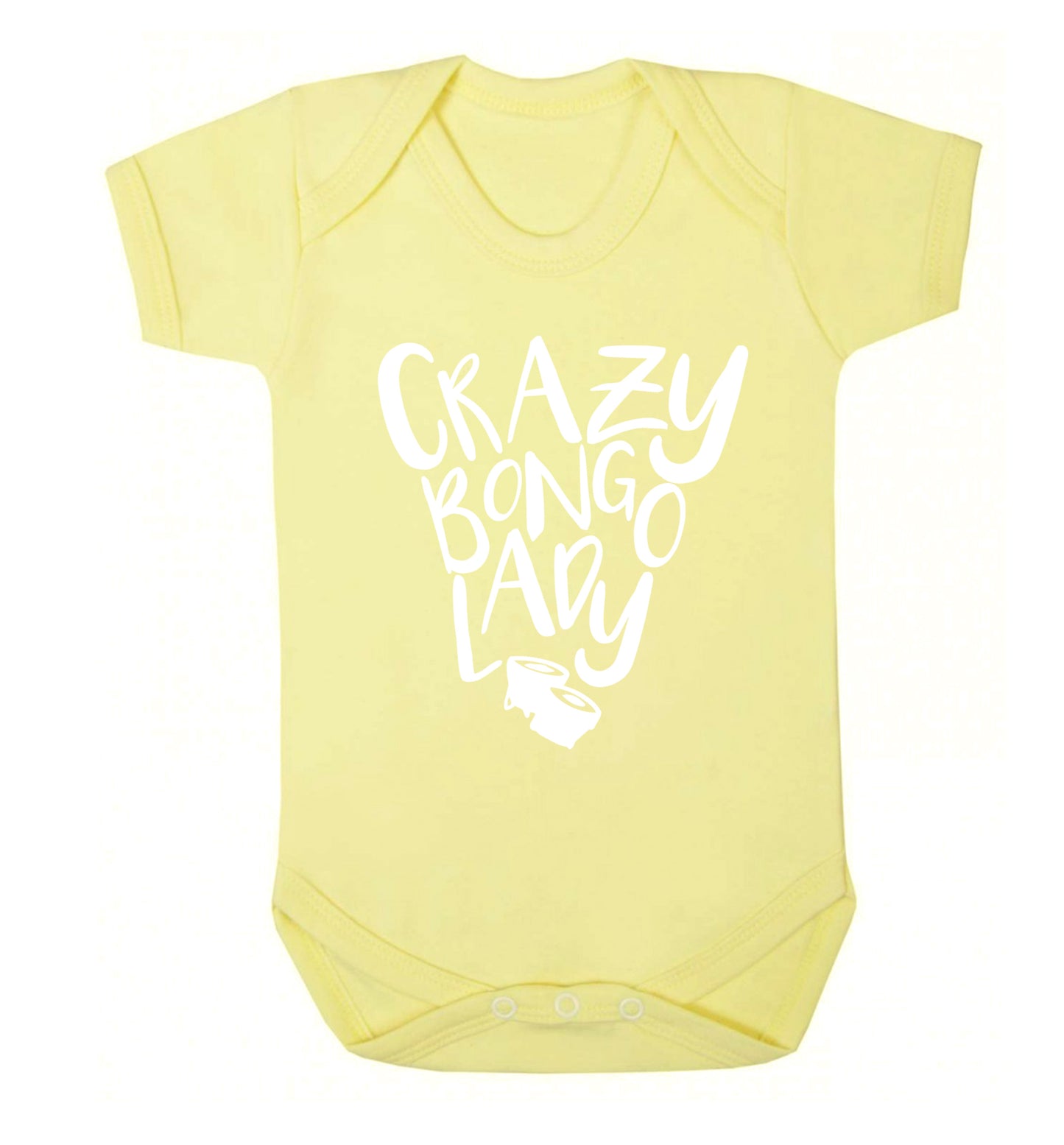 Crazy bongo lady Baby Vest pale yellow 18-24 months