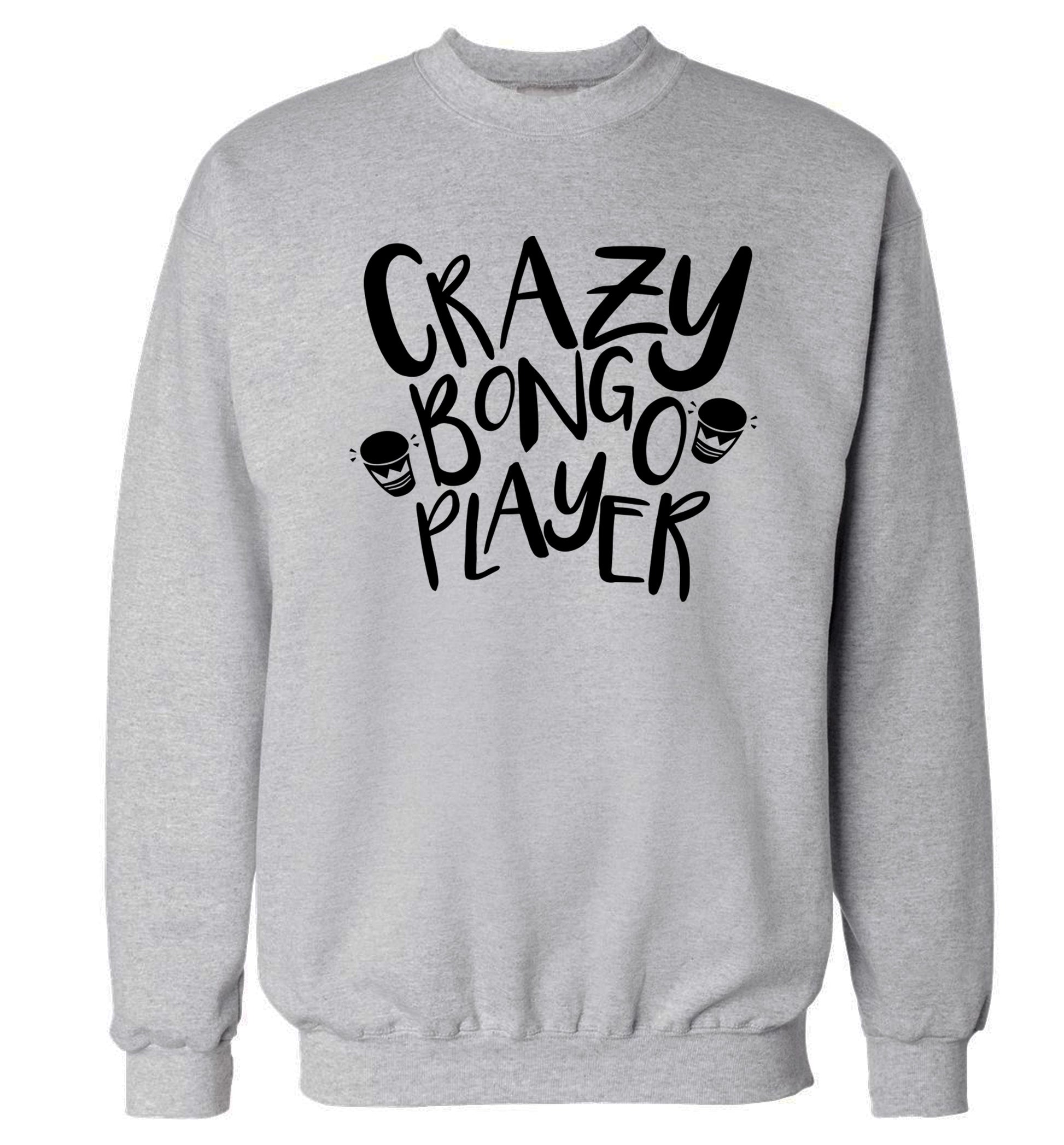 Crazy bongo player Adult's unisex grey Sweater 2XL