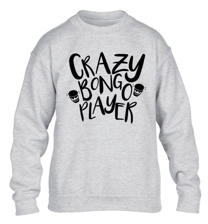 Crazy bongo player children's grey sweater 12-14 Years